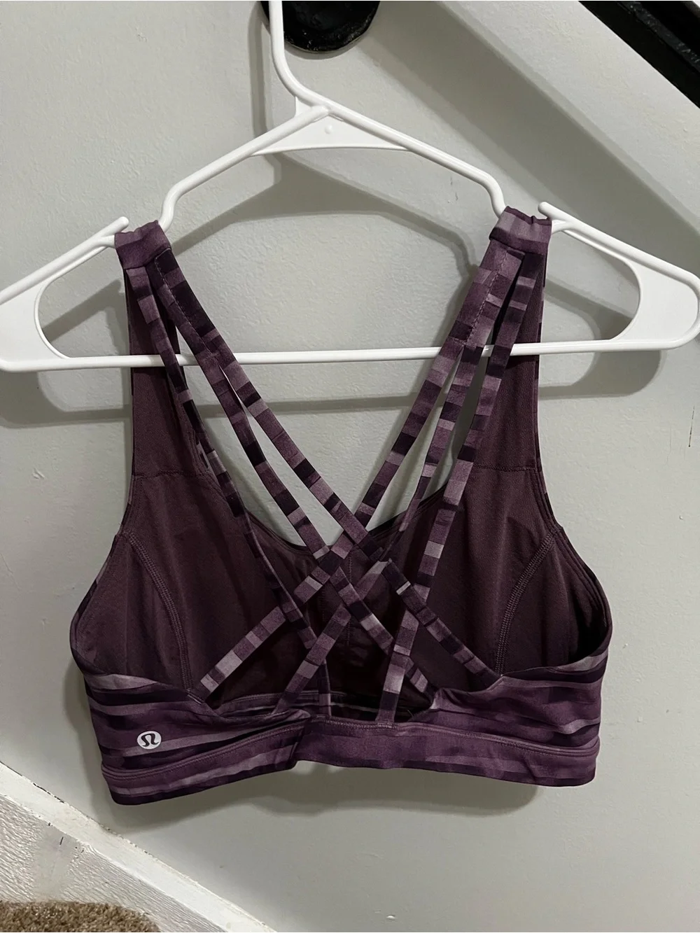 lululemon athletica Purple Striped Crisscross Sports Bra